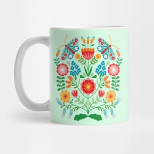 Cross Stitch Floral Mug